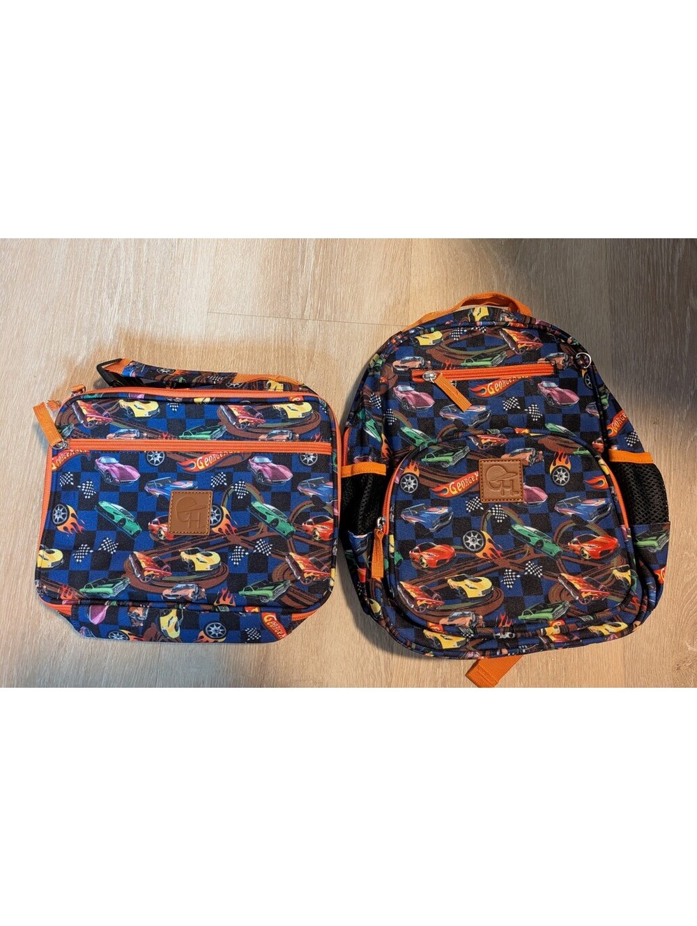 George Hats Hot Wheels Backpack & Lunch Box / LunchpailSet | New